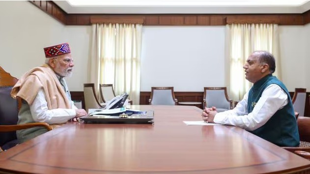 "Jai Ram Thakur meeting PM Modi over Mandi flash flood relief and Forest Conservation Act concessions"